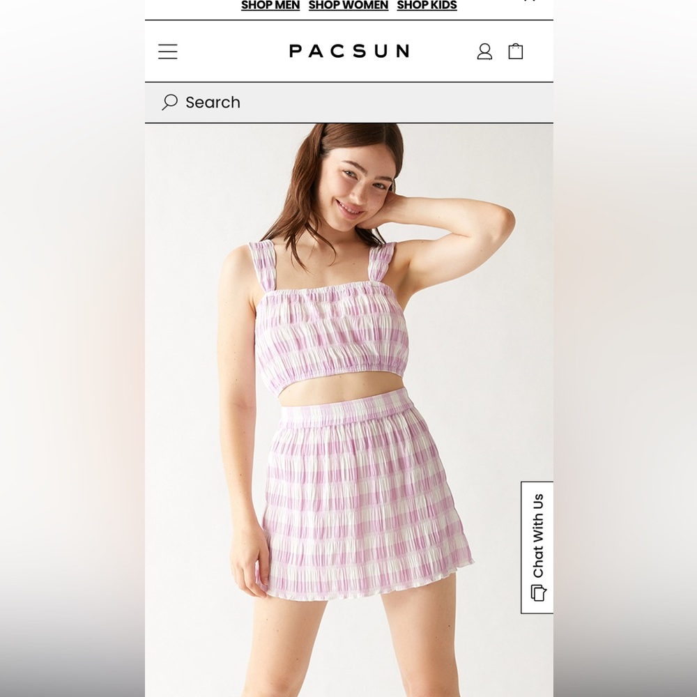PacSun Kendall and Kylie gingham‎ mini skirt. NWT. Retail 37